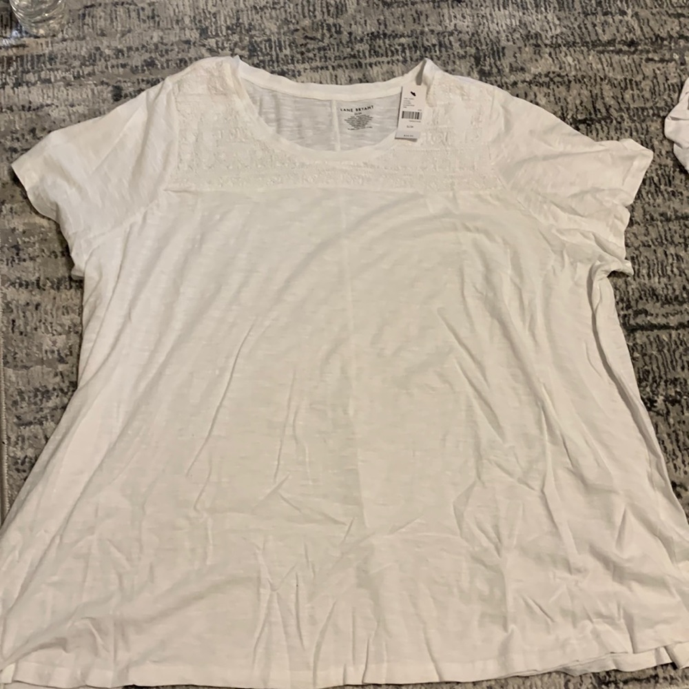 Lane Bryant White Detailed Tshirt